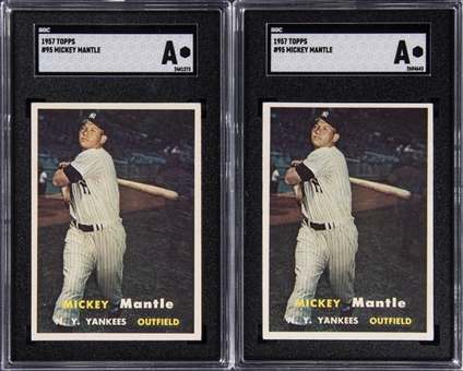 1957 Topps #95 Mickey Mantle SGC Authentic Pair (2)